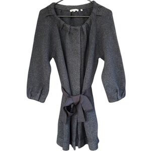 EUC Vince Alpaca Wool Cashmere Blend Snap Front Tunic Sweater Grey Size Medium